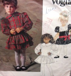 2147 GIRLS CUTE DROP WAIST SHORTER COLLAR DRESS PATTERN 2-4